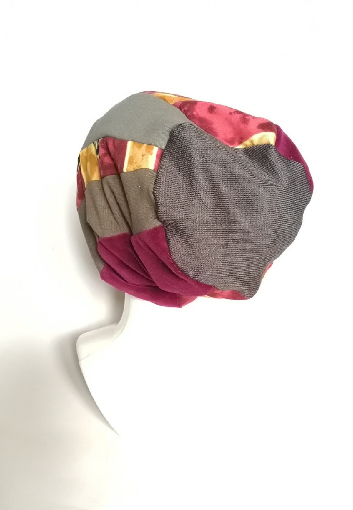 czapka patchworkowa wiosenna damska handmade
