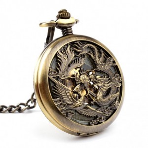 DRAGON AND PHOENIX - zegarek kieszonkowy na łańcuszku
