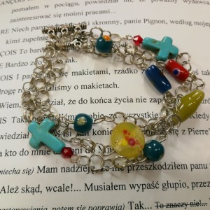 bransoletka uniwersalna etno boho łańcuszek koraliki