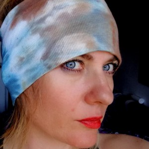 szeroka dzianinowa bawełniana farbowana opaska handmade sportowa joga