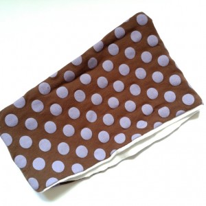 opaska damska sportowa brązowa w fioletowe grochy