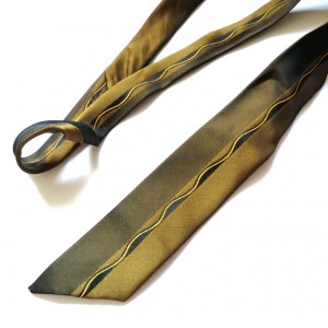 krawat vintage  złoto-czarnym typu żmijka