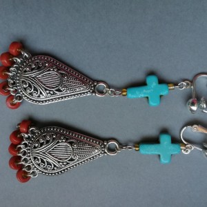 klipsy długie orientalne w stylu boho