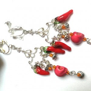 klipsy czaszki papryczki wiszące orientalne boho