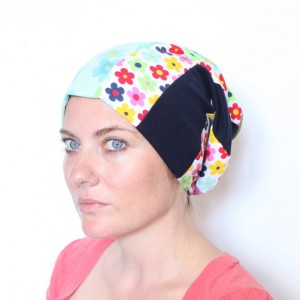 czapka patchworkowa kolorowa damska