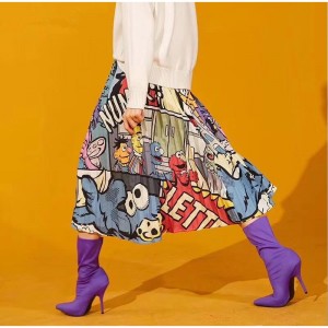 plisowana spódnica rozmiar M motyw mapety