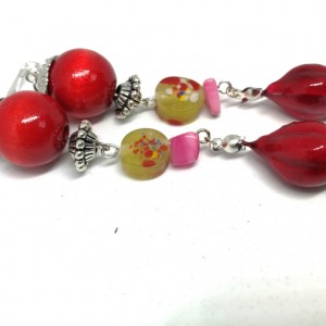 klipsy kolorowe wiszące owocowe boho