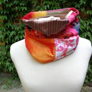 komin zimowy szyty patchworkowo boho folk