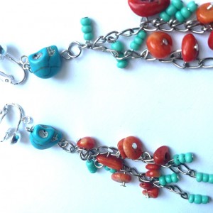 klipsy kolorowe lekkie czaszki, kamyki