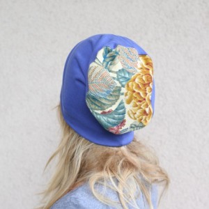 czapka dzianinowa damska kwiatowa