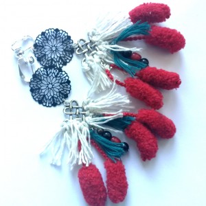 klipsy kolorowe lekkie długie folk