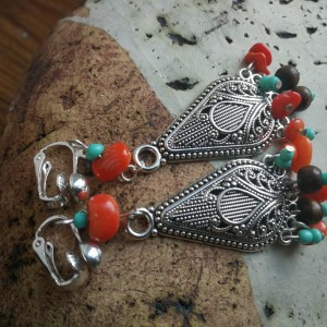 klipsy wiszące etno kolorowe folk