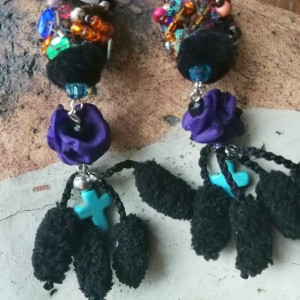 klipsy długie kolorowe boho