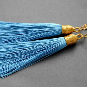 kolczyki lub klipsy z chwostami (lazurowe)