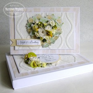 Romantyczne Serce, duża kartka ślubna i pudełko z cytatem