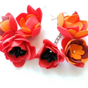 klipsy lekkie kwiatowe boho kolorowe folk