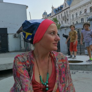 czapka turbanowa etno boho patchwork handmade