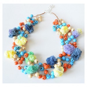 3944 kolorowy efektowny naszyjnik boho