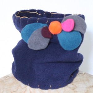 komin dziecięcy polarowy granatowy