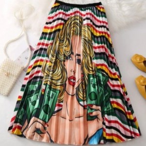 plisowana spódnica rozmiar M motyw kobiety