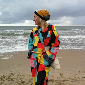 czapka damska patchworkowa na podszewce handmade