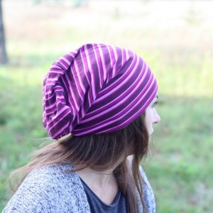 czapka damska męska dzianinowa w paski