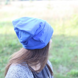 czapka damska męska dzianinowa niebieska