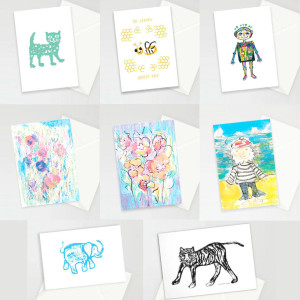 ładne kartki, kartki dla dzieci, śmieszne kartki, zestaw 8 kartek na różne okazje, podziękowania dla gości, zaproszenia, zaproszenie