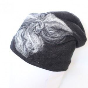 czapka wełniana filcowana czarna
