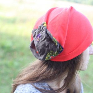 czapka pomarańczowa wiosenna bez podszewki