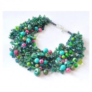 4080 naszyjnik kolia korale rękodzieło