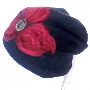 czapka wełniana damska granat