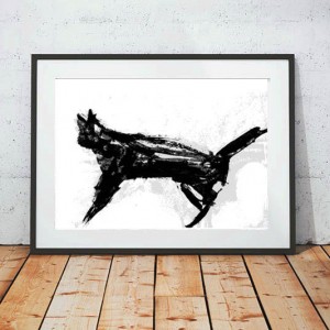 kot plakat, 30x40 plakat z kotem, minimalizm plakat A3, kot dekoracja na ścianę, nowoczesny plakat do domu, plakat skandynawski styl, poster A3, grafika A3