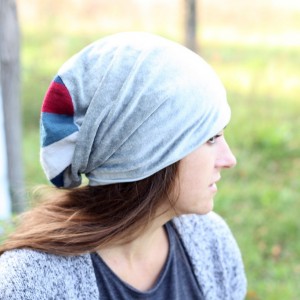 czapka dzianinowa szara aksamitka