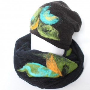 komplet wełniany czarny