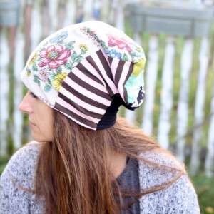 czapka patchworkowa damska kolorowa