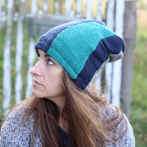 czapka damska szyta patchworkowo