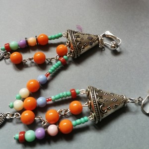 klipsy boho etno wiszące długie