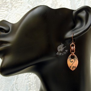 Miedziane kolczyki ze smokami