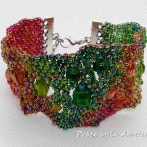 landrynkowa bransoletka multikolor freeform beading