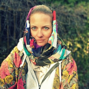 komin szyty z kawałków na podszewce kolorowej handmade