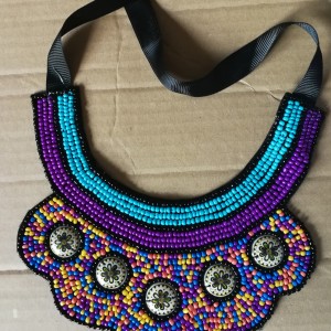 wyszywany koralikowo naszyjnik bohemian etno