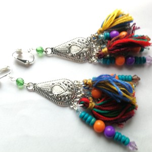 klipsy etno boho handmade folk-box x1-polecam pojedyncza sztuka