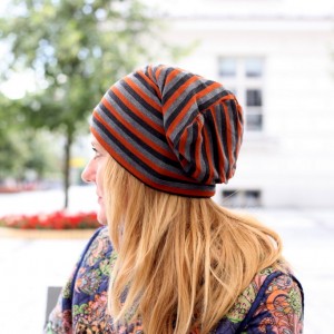 czapka damska w paski