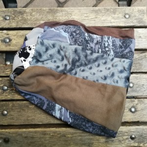 czapka zimowa patchworkowa etno boho