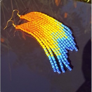 Kolczyki BOHO,etno,gipsy,z koralików,wiszące,