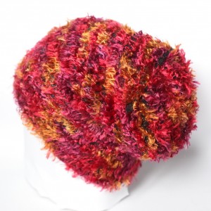 czapka damska bordo ciepła włochata