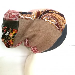 czapka etno boho patchworkowa ciepła uniwersalna handmade