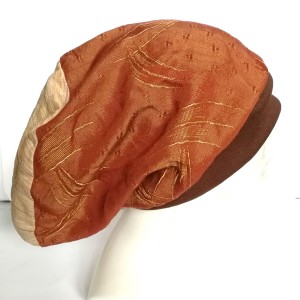 czapka damska brązowa codzienna na podszewce