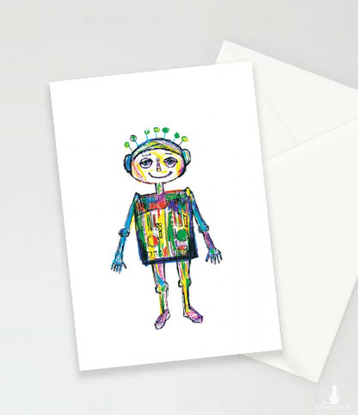 kartka dla chłopca, kartka bez życzeń, robot kartka,śmieszne kartki, zaproszenie dla dziecka, kartka dla chłopaka, kartka z robotem, fajne kartki, podziękowania dla gości, zaproszenia